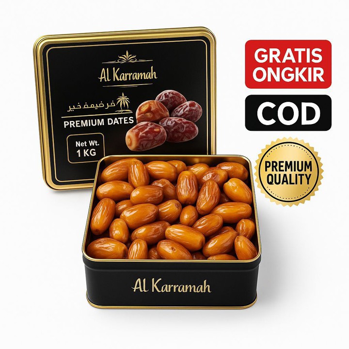 Kurma Tunisia Madu Kaleng 1 Kg | Kurma Tunisia Non Tangkai | Kurma Tunisia Madu