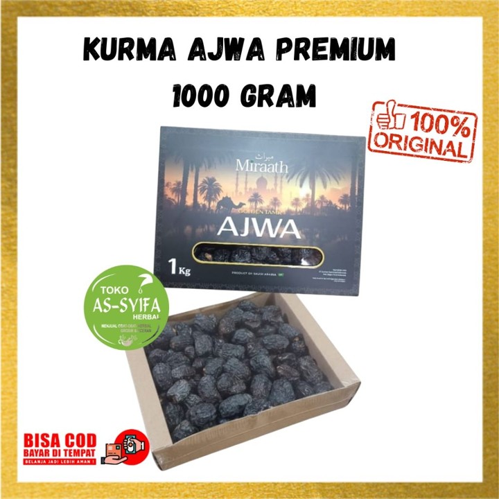 Kurma Ajwa 1 kg Miraath Golder Tamr Organik 1000 gram Original