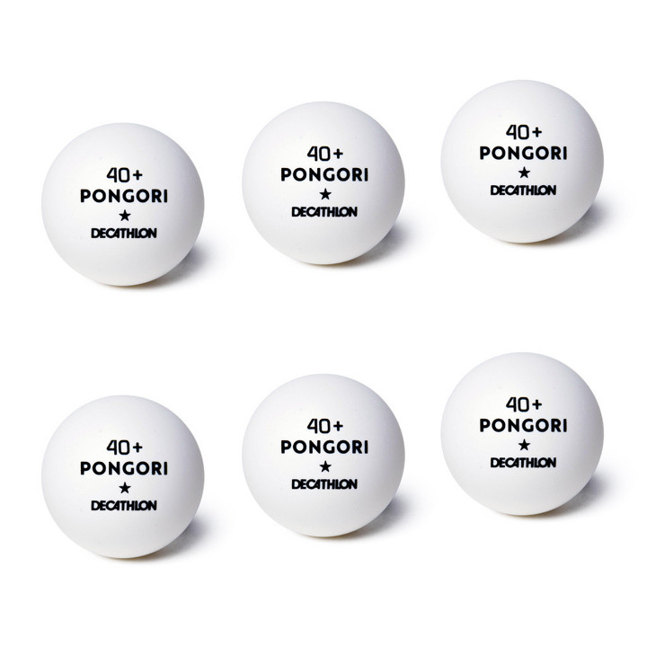 Decathlon PONGORI Bola Tenis Meja TTB 100 Isi 6 - Putih - 8773542