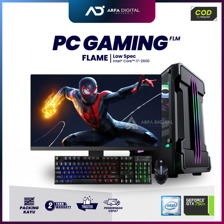 PC Gaming Full Set Murah Core i7 2600 RAM 16GB SSD 256GB VGA Card 4GB DDR5 LED 2
