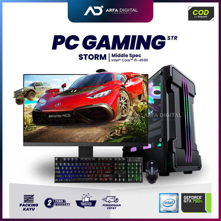 PC Gaming Full Set Core i5 4590 RAM 16GB SSD 256GB VGA 4GB DDR6 Monitor LED 24 L