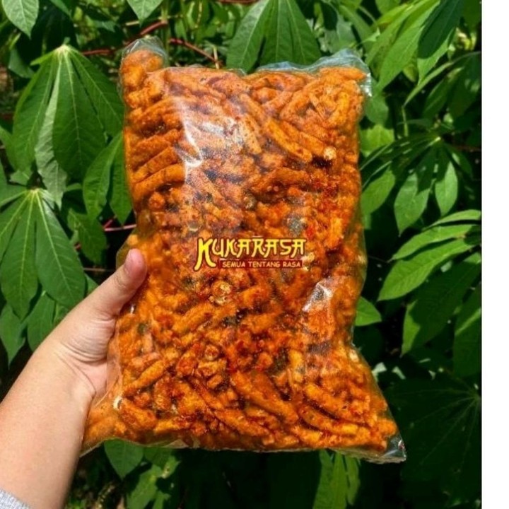 Promo special ramadhan 1 kg basreng pedas extra daun jeruk (kukarasa snack)