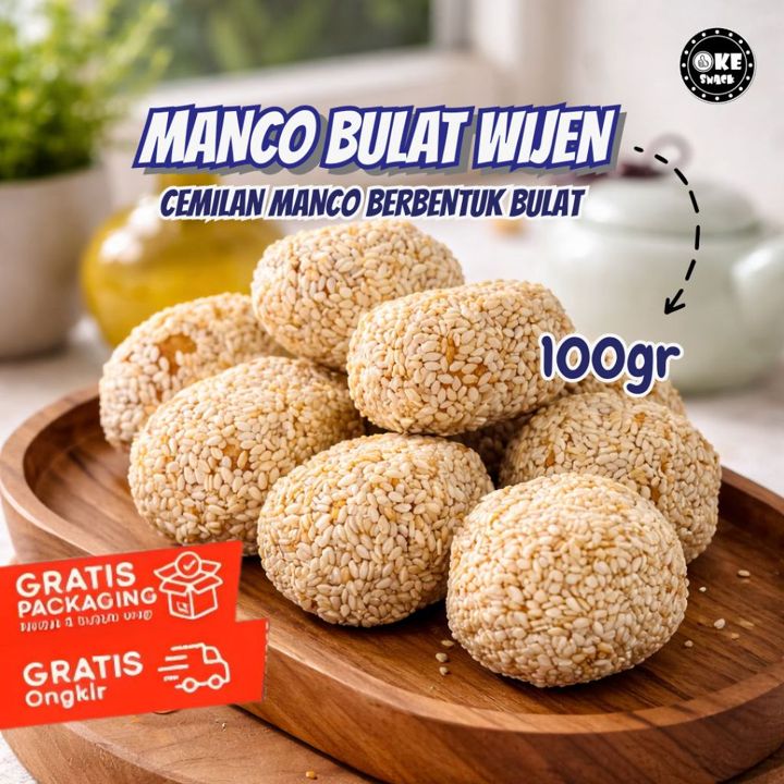 Cemilan Tradisional Manco Bulat Wijen Mini 100gr