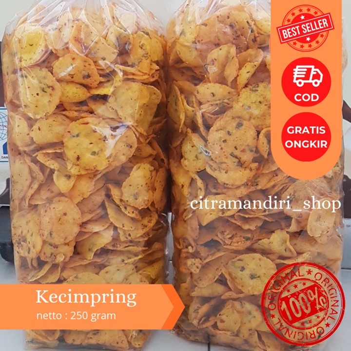 GEMBLONG / KECIMPRING / COMRING TIPIS SNACK KHAS KUNINGAN 250GR
