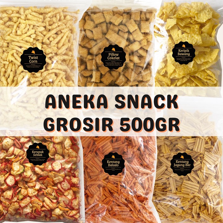 Aneka Snack 500 Gram / Grosir Kiloan / Cemilan Camilan Bal Grosiran Snack Grosir
