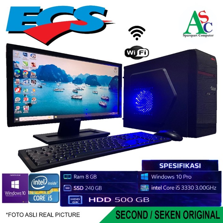 Komputer Set CPU Core i5 Ram 8Gb SSD 240GB HDD