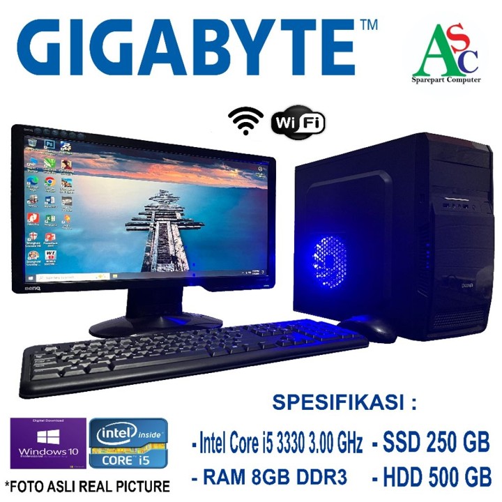 komputer cpu intel core i5 Gen 3 ram 8gb ssd 250 gb hdd 500gb