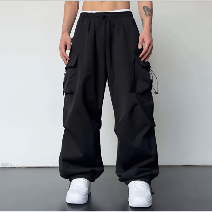 CELANA SKENA GOMBRONG CARGO JOGGER PRIA KOREAN STYLE - CELANA GOMBRONG PINGGANG 