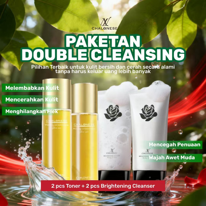 [COD] CHALONESE Promo Brightening  (Cleanser Facial Wash 150gr + Whitening Toner