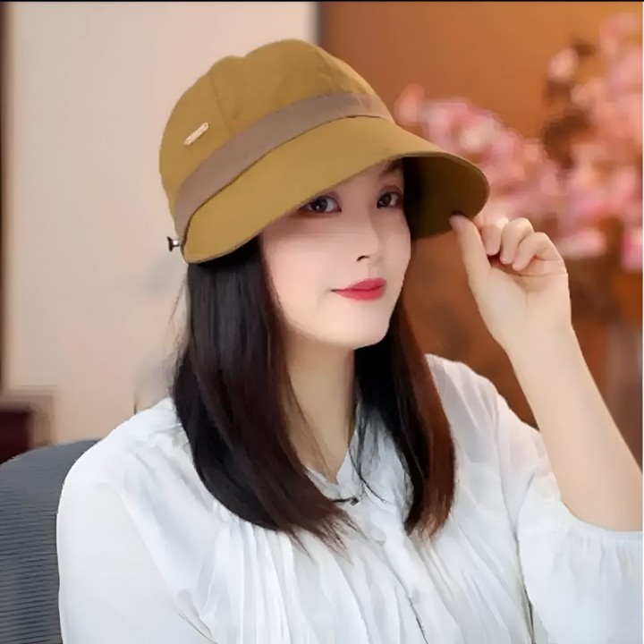 Topi Fashion Wanita Anti UV UPF 50+ Sun Visor Hat Lebar Lipat - Topi Pantai Golf