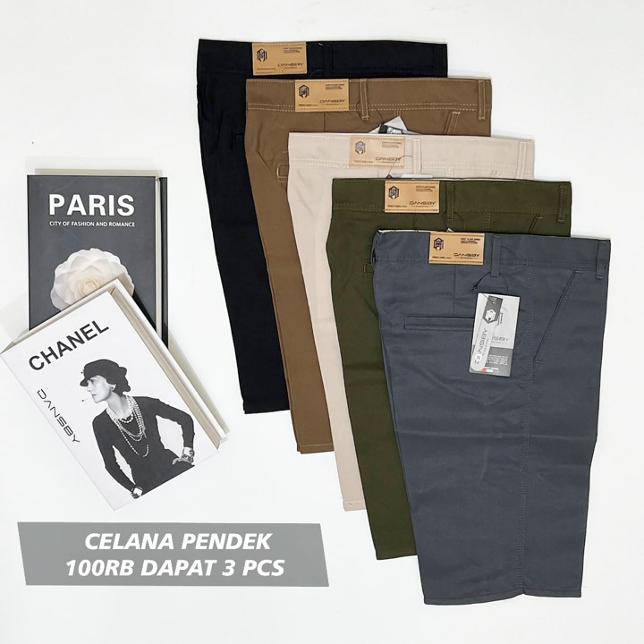 Promo 100 Ribu Dapat 3 pcs celana pendek chino pria premium quality short pants polos