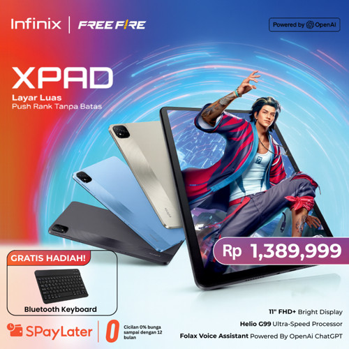 Infinix XPad Tablet 12GB RAM 512GB ROM – Garansi Resmi, Performa Cepat, Layar Besar