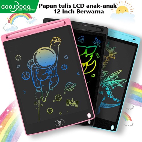 LED Drawing Tablet Children Drawing Erase 12 Inch Berwarna W