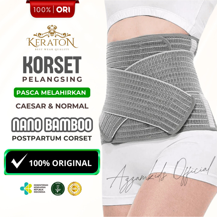 KERATON Korset Pelangsing Pasca Melahirkan Korset Nano Bamboo Premium 100% ORIGINAL SNI & Inter