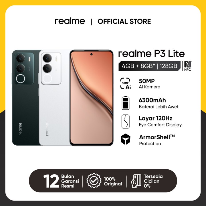realme P3 Lite 4GB+8GB*|128GB (6300mAh Battery | Super Light