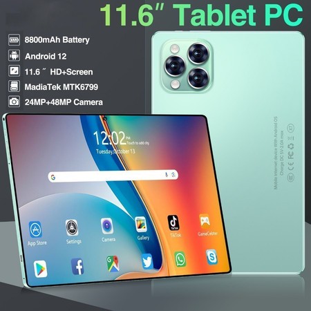 2025 Tablet Android Tab 12inch Layar Full Screen Layar Besar Wifi 5G Dual SIM Tablet PC Asli Baru Tablet Untuk Anak Belajar hp tablet ta