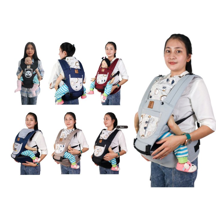 BABY ZES - GENDONGAN BAYI GENDONGAN HIPSEAT BAYI DEPAN BELAKANG MULTIFUNGSI 6 IN 1 POSISI