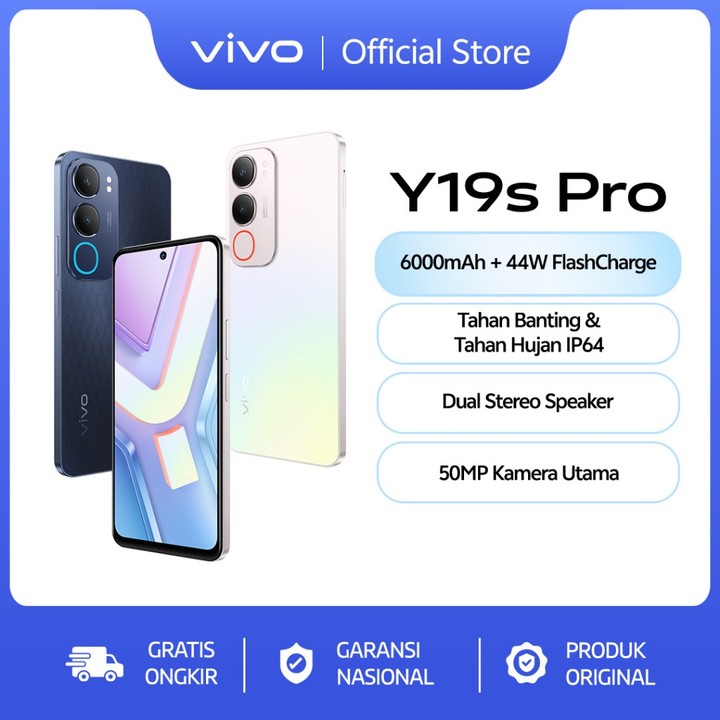 vivo Y19s Pro - 6000mAh + 44W FlashCharge, Tahan Banting Eks