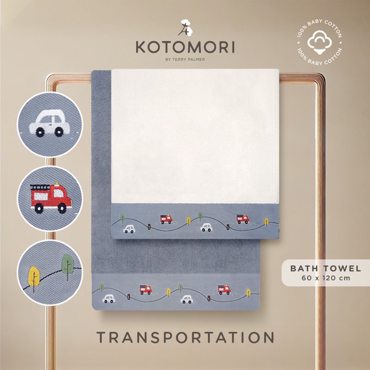 KOTOMORI Transportation - Handuk Mandi Bayi dan Anak 60x120c