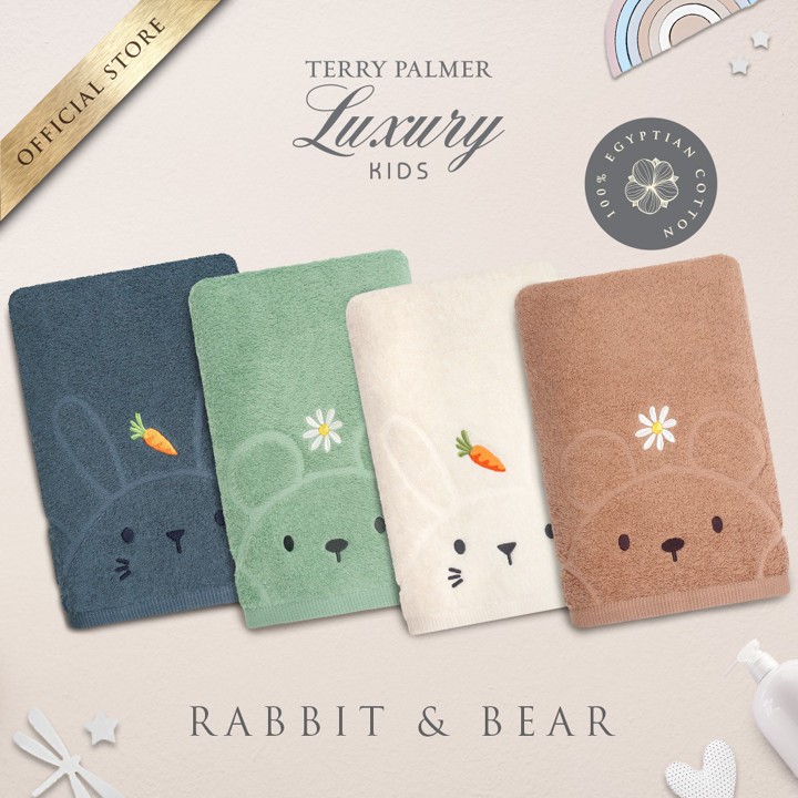 Handuk Terry Palmer Luxury Kids - Rabbit & Bear  - 60x120cm 