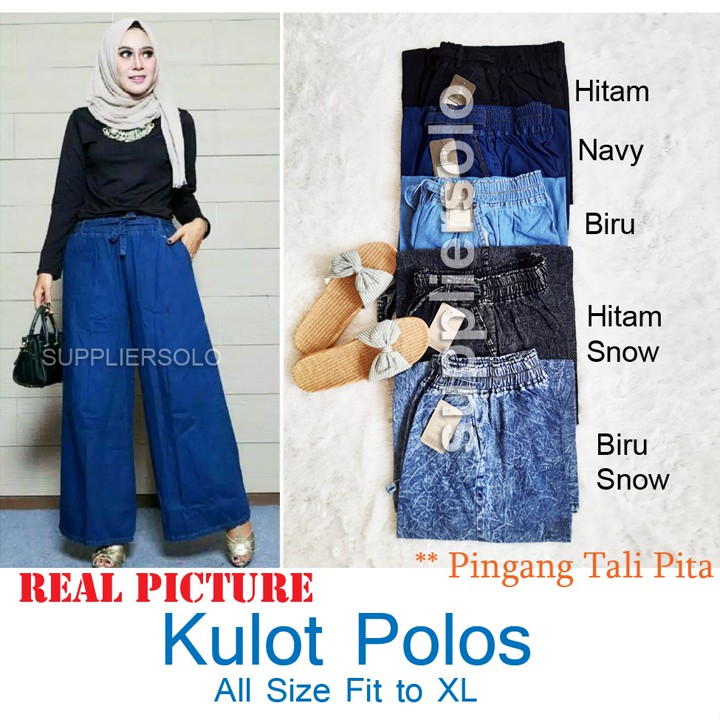 CELANA KULOT JEANS POLOS XL dan JUMBO XXXL