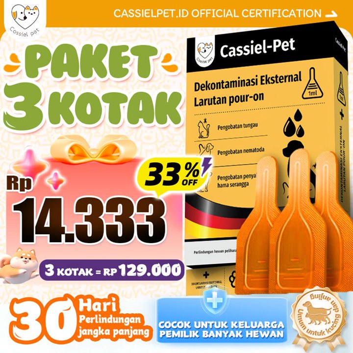 Cassiel Pet Obat Hewan Pengobatan Dan Anti-Nyamuk Dan Kutu R