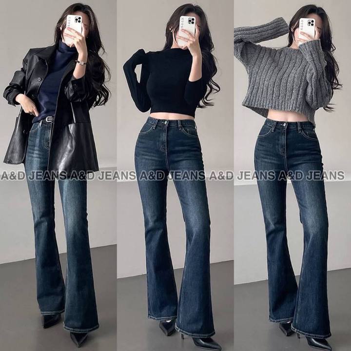 A&D JEANS - Celana Jeans Wanita Cutbray Highwaist Stretch Premium Celana Panjang Jeans Auto Jenjang