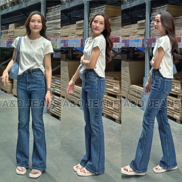 Celana Jeans Cutbray Wanita Kekinian | Highwaist Cutbray Jeans Stretch Bahan Melar 27-34