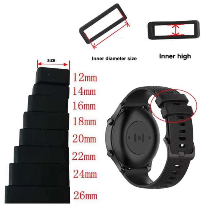 RING LOOP SILICONE STRAP 16MM 18MM 20MM 22MM 24MM 26MM 28MM 30MM TALI KARET PENGIKAT JAM TANGAN SMART WATCH BAND UNIVERSAL STRAP SILIKON KARET SILICONE JAM TANGAN DIGITAL ANALOG SMARTWATCH WATCH BAND GARMIN COROS CASIO GSHOCK XIAOMI HUAWEI SEIKO SAMSUNG