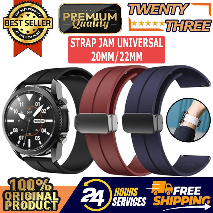 22mm 20mm Strap for Tali Jam Tangan Smartwatch Samsung Galaxy Watch FE 7/6/5/4 40mm 44mm/Classic 42mm 46mm/43mm 47mm/Active 2/Gear S3, Quick Release Rubber Silicone Band for Huawei GT 6/5/4/3/2 Pro/Amazfit / Garmin Forerunner/Redmi 5 Active/Itel 011