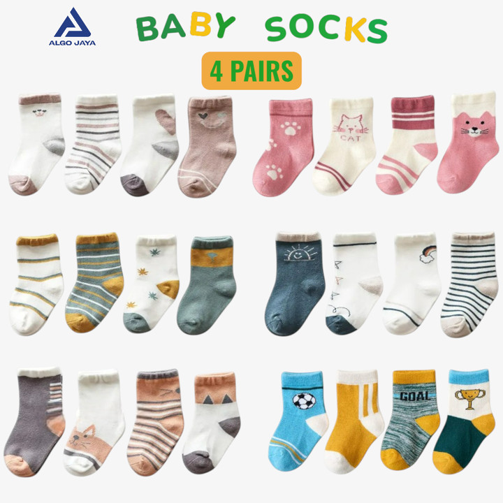 Paket 4 Pasang, Kaos kaki Bayi Motif Karakter Lucu Laki laki