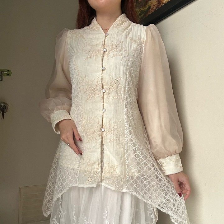 Diandra TOP ATASAN BLOUSE SEMI TUNIK wanita baju viral konda
