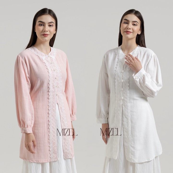 MIZEL Milka Tunik Kondangan Lebaran Atasan Renda Wanita