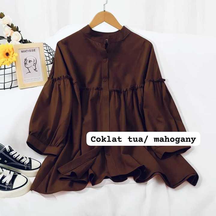 DALOVA BLOUSE Kekinian  warna mahogany Atasan Wanita Terlari
