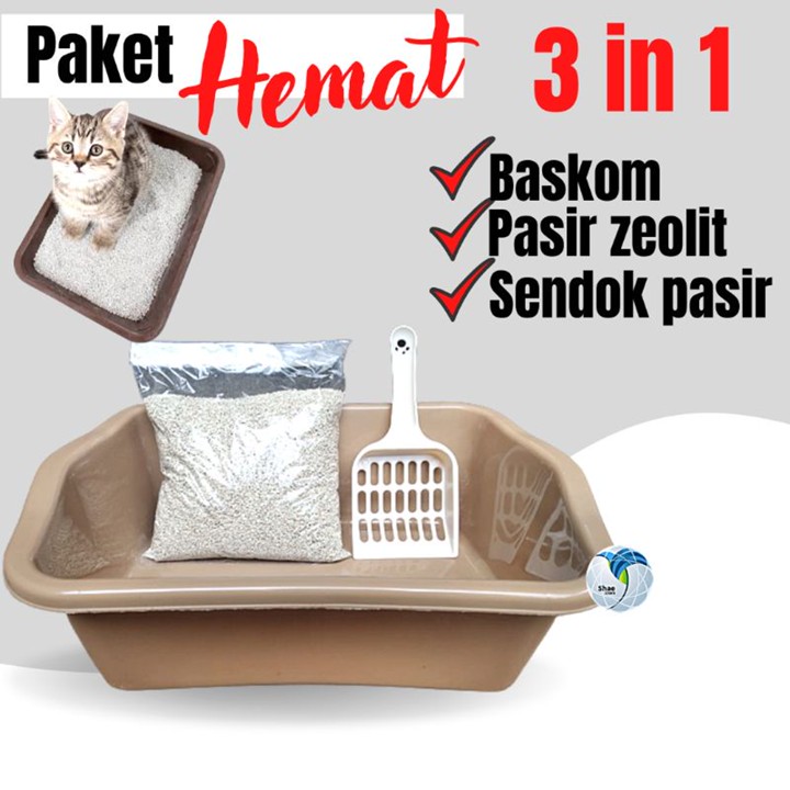Baskom Pasir Serokan Tempat Pup Kucing Litter box Paket Hema