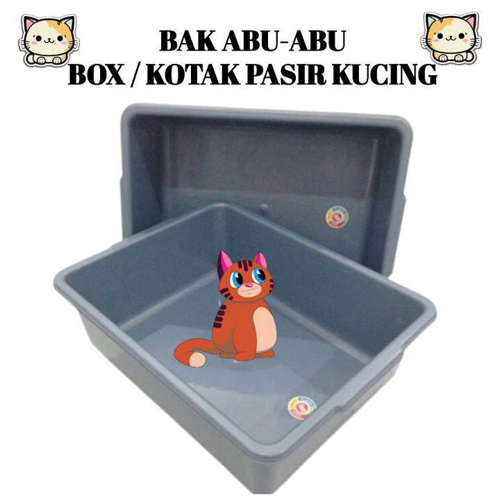 Bak Abu Baskom Kotak Plastik Baki Pasir Kucing Cat Litter Bo