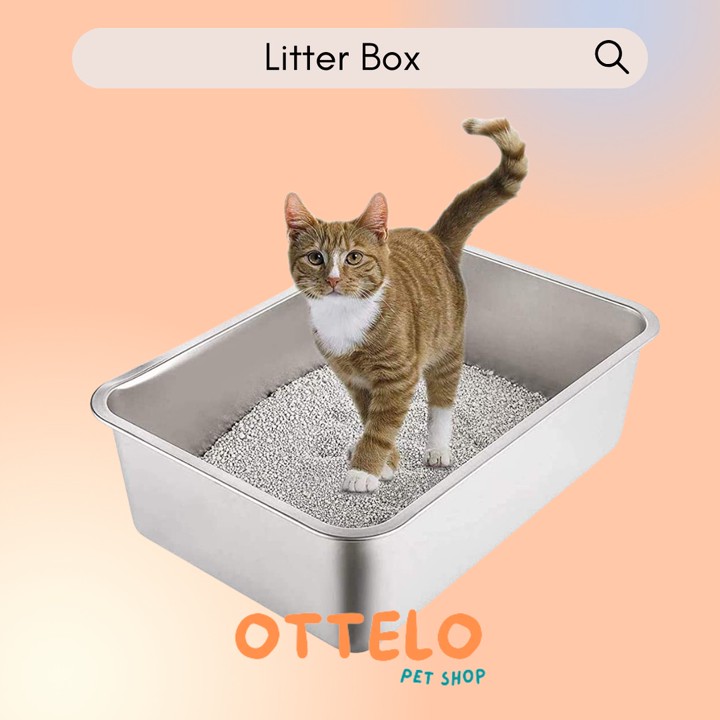 LITTER BOX PREMIUM / Warna Abu Abu BAK PASIR KUCING / Bak Pa