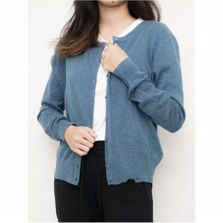 Kardigan Wanita Rajut Original H.M Basic Round Neck & Vneck