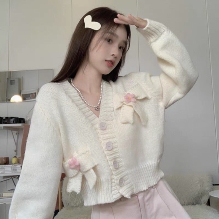 [der.hannah ] LUFY CARDIGAN CROP Cardigan Knitwear