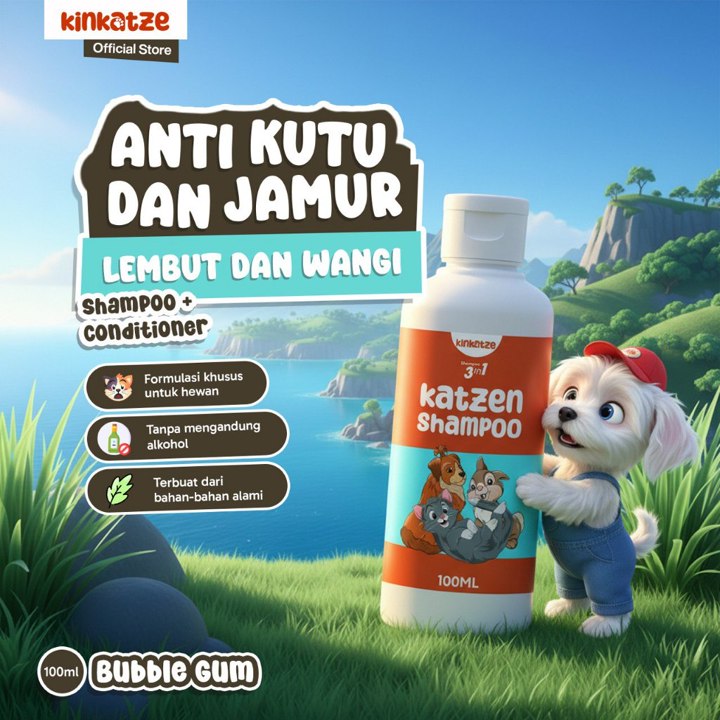 Kinkatze 100 ml Pet Shampoo Conditioner Kucing Anjing Bubble