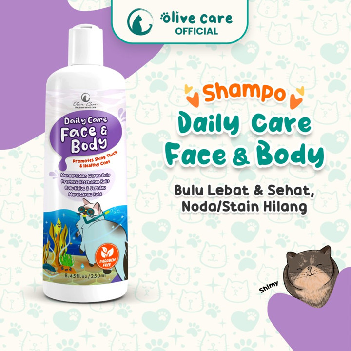 Olive Care Shampo Kucing Face & Body Mencerahkan Bulu Shampo