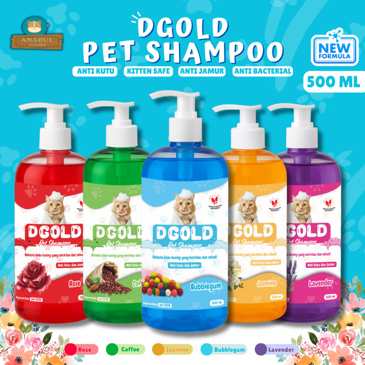 Shampoo Kucing Anjing Anti Kutu Jamur Dgold 500ml Mencegah B