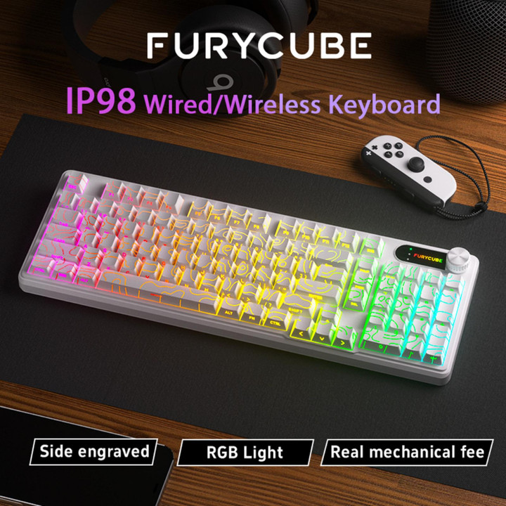 FURYCUBE IP98 Wired Wireless 3in1 Mechanical Feel Gradient P