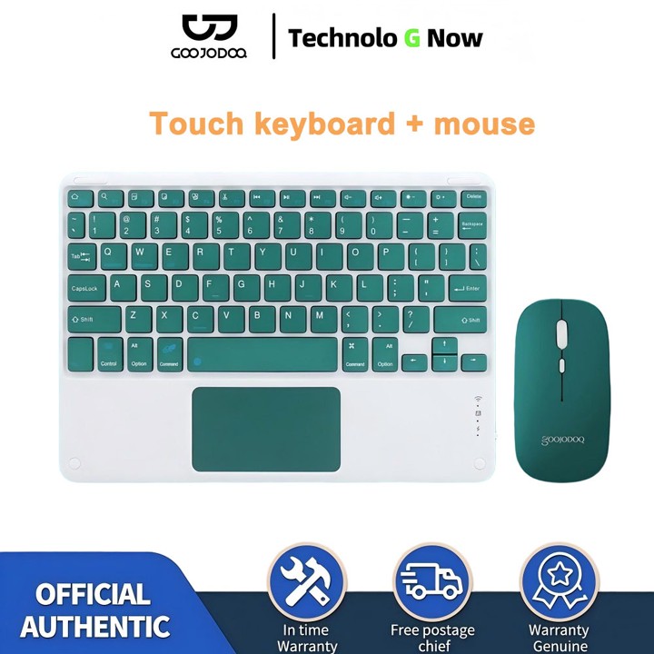 Goojodoq Keyboard Mouse Set Wireless Bluetooth Touchpad Untu
