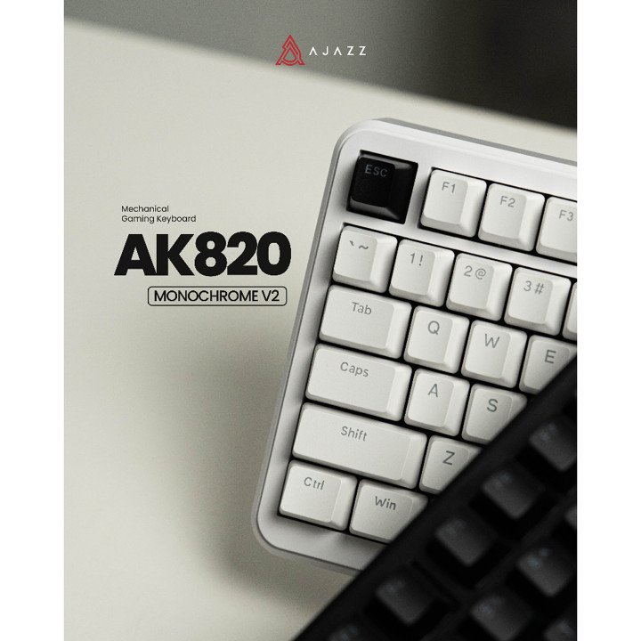 Ajazz AK820 Monochrome V2 75% Mechanical Keyboard Gaming Hot