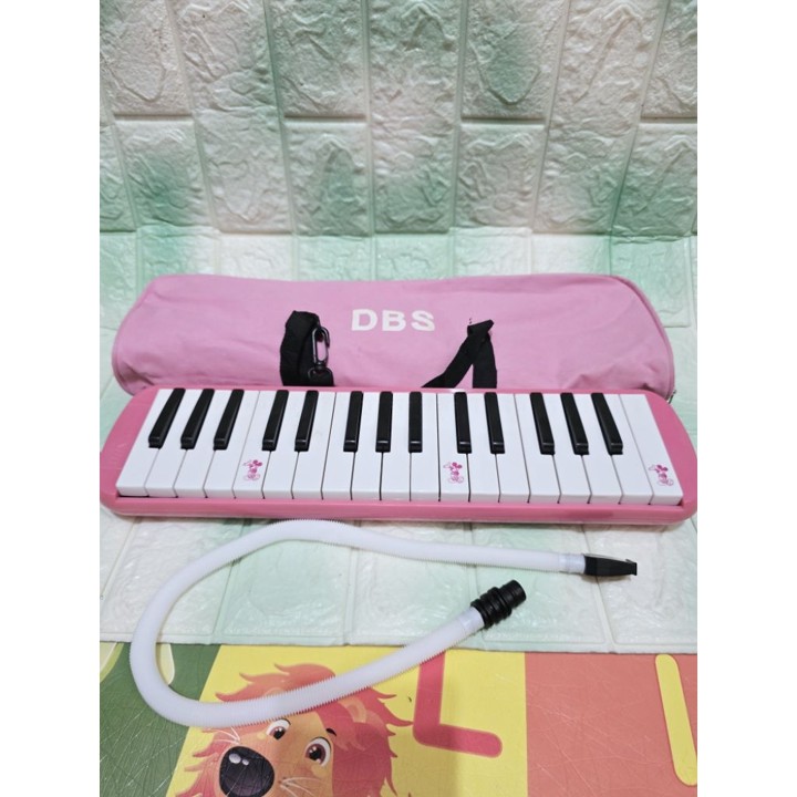 Pianika  Anak Sekolah dengan Tas Kain Pink