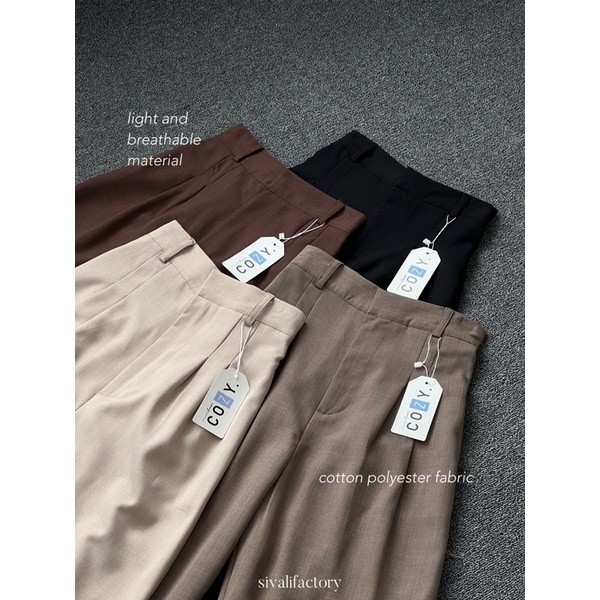 SIVALI Carla Pants - Celana Kulot Wanita - Loose Pants - Cel