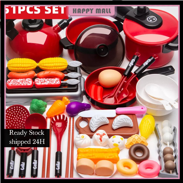【Harga Minimum】COD 51/61/84pcs Mainan Dapur Anak Kitchen Set