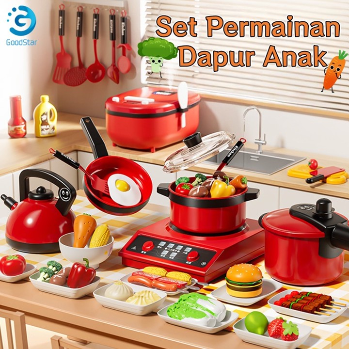 GoodStar Mainan Masak Anak Potong-Potong - Alat Masak + Sayu