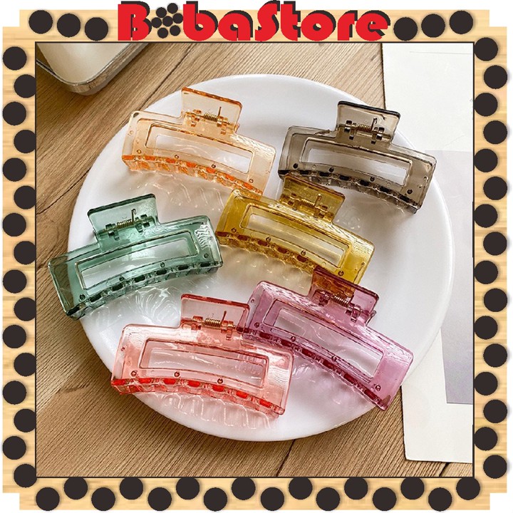 BOBASTORE Jepit Rambut Transparan Salon Model Kotak Bolong J